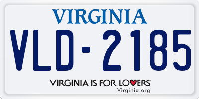 VA license plate VLD2185