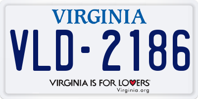 VA license plate VLD2186