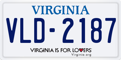 VA license plate VLD2187