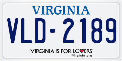 VA license plate VLD2189