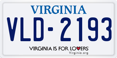 VA license plate VLD2193