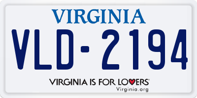 VA license plate VLD2194