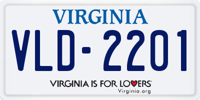 VA license plate VLD2201