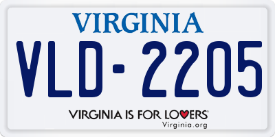 VA license plate VLD2205