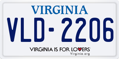 VA license plate VLD2206