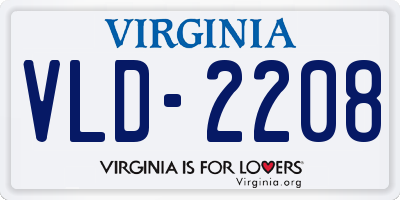 VA license plate VLD2208