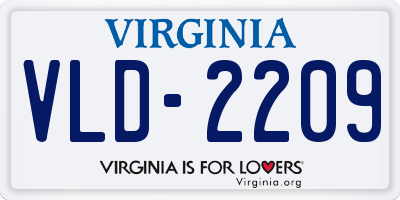 VA license plate VLD2209