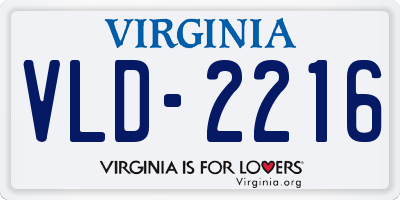 VA license plate VLD2216