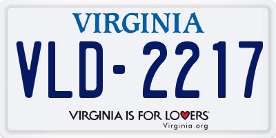 VA license plate VLD2217