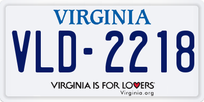 VA license plate VLD2218