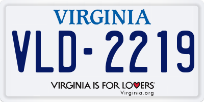 VA license plate VLD2219
