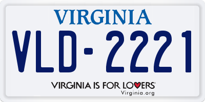 VA license plate VLD2221