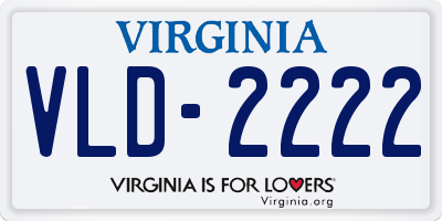 VA license plate VLD2222