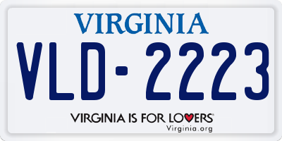 VA license plate VLD2223