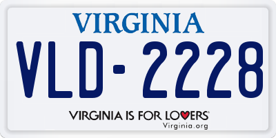 VA license plate VLD2228