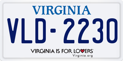 VA license plate VLD2230