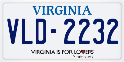 VA license plate VLD2232
