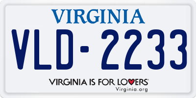 VA license plate VLD2233
