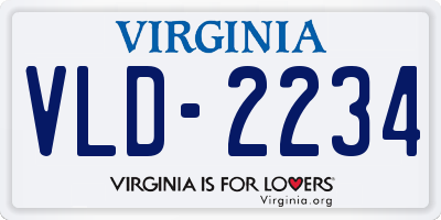 VA license plate VLD2234