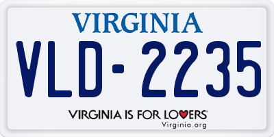 VA license plate VLD2235