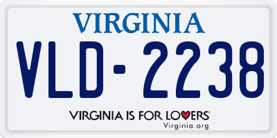 VA license plate VLD2238