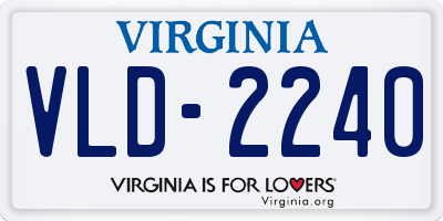 VA license plate VLD2240