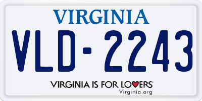 VA license plate VLD2243