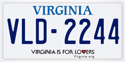 VA license plate VLD2244