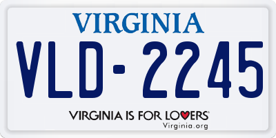 VA license plate VLD2245