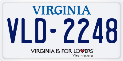 VA license plate VLD2248