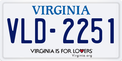 VA license plate VLD2251