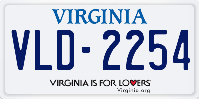 VA license plate VLD2254
