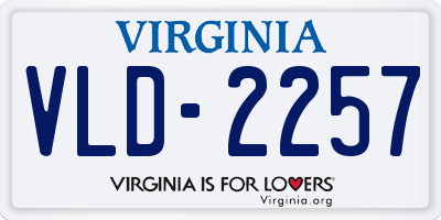 VA license plate VLD2257