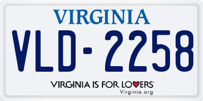 VA license plate VLD2258