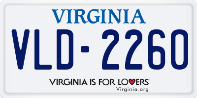VA license plate VLD2260