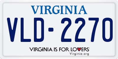 VA license plate VLD2270