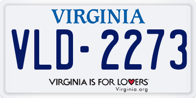 VA license plate VLD2273