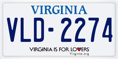 VA license plate VLD2274