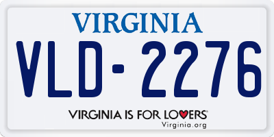 VA license plate VLD2276