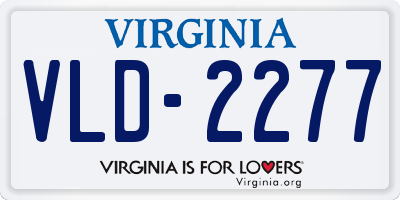 VA license plate VLD2277
