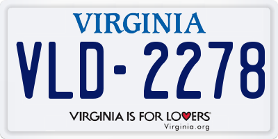 VA license plate VLD2278