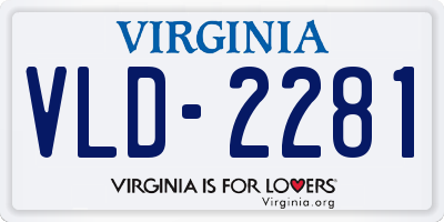 VA license plate VLD2281