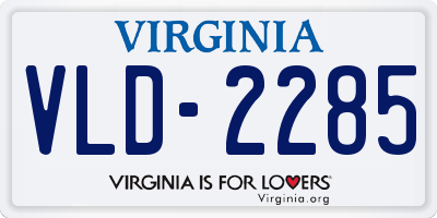 VA license plate VLD2285