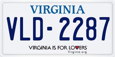 VA license plate VLD2287