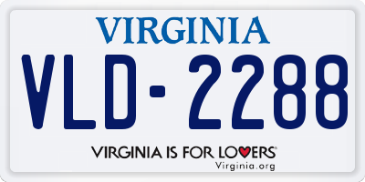 VA license plate VLD2288