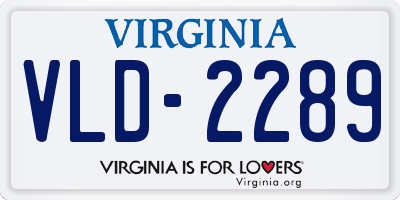 VA license plate VLD2289