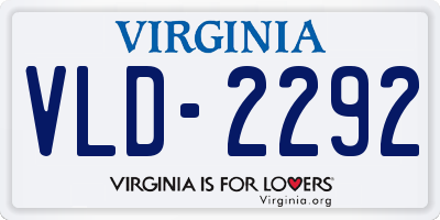 VA license plate VLD2292
