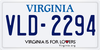 VA license plate VLD2294