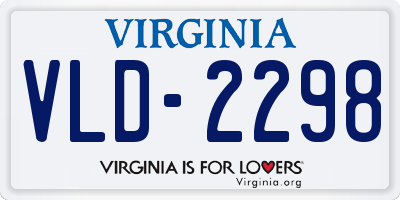 VA license plate VLD2298