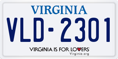 VA license plate VLD2301